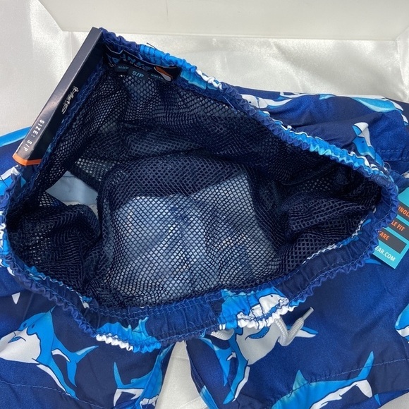 Trunks Surf & Swim Boys Shark Striped Print Swim Trunk Board Shorts Size XL NWT - Picture 3 of 15